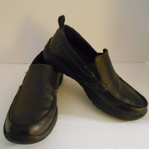 Mens Skechers FORDE slip on Black Leather Loafer Great Condition 8